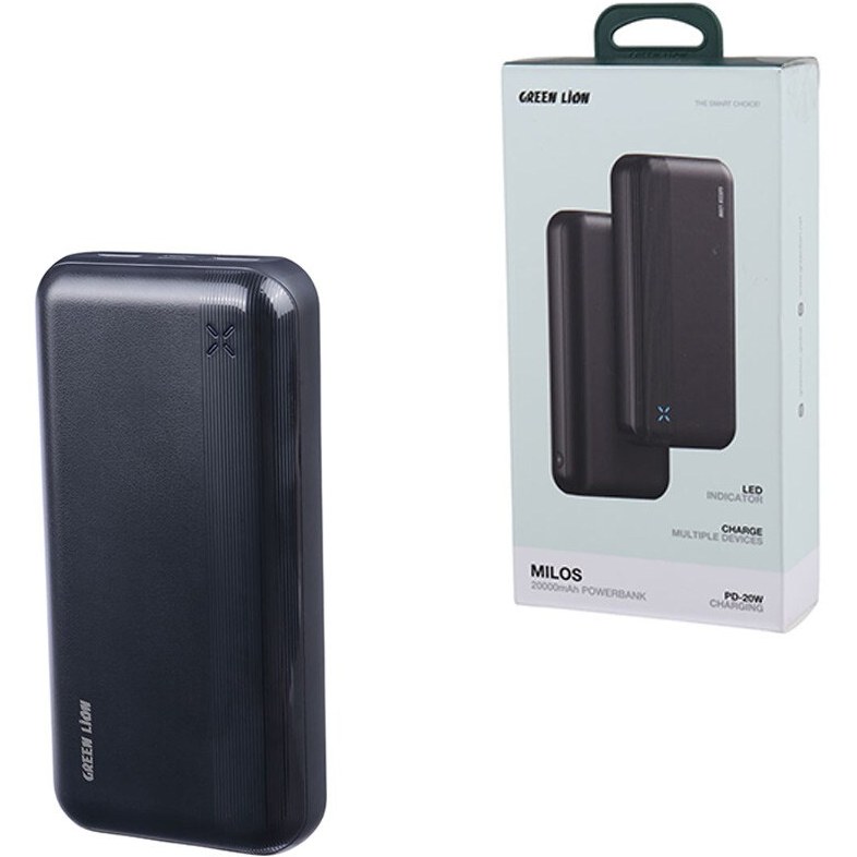 پاوربانک گرین مدل Milos، ظرفیت 20000 میلی آمپر ساعت