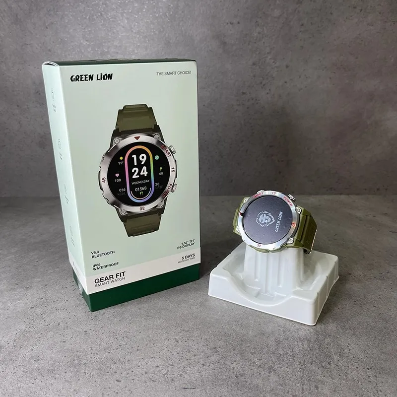 ساعت هوشمند 1.52 اینچی گرین لاین مدل GEAR FIT با بند سیلیکونی